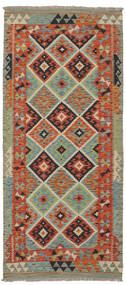  Kelim Afghan Old Style Matot 82X194 Villamatto Tummanpunainen/Tummanvihreä Pieni Matto Carpetvista