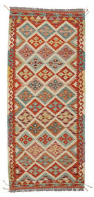 Kelim Afghan Old Style Matot Matto 81X194 Käytävämatto Tummanpunainen/Vihreä Villa, Afganistan Carpetvista