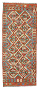 絨毯 キリム アフガン オールド スタイル 79X203 廊下 カーペット 茶色/グリーン (ウール, アフガニスタン)