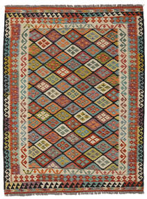  Itämainen Kelim Afghan Old Style Matot Matto 155X202 Tummanpunainen/Tummanvihreä Villa, Afganistan Carpetvista