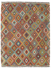  155X200 Kelim Afghan Old Stil Teppich Braun/Grün Afghanistan Carpetvista