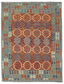 絨毯 オリエンタル キリム アフガン オールド スタイル 152X195 ダークレッド/グリーン (ウール, アフガニスタン)