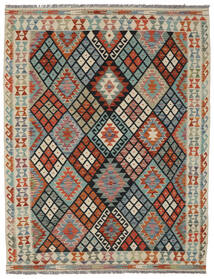  Orientalsk Kelim Afghan Old Style Teppe 157X200 Oransje/Svart Ull, Afghanistan Carpetvista