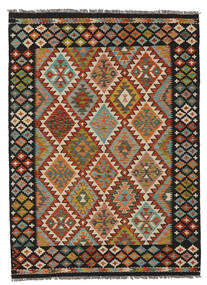  149X205 Kelim Afghan Old Style Teppe Svart/Brun Afghanistan Carpetvista