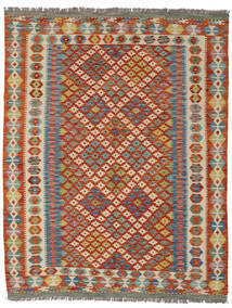 Kelim Afghan Old Style Matot Matto 157X203 Ruskea/Tummanpunainen Villa, Afganistan Carpetvista