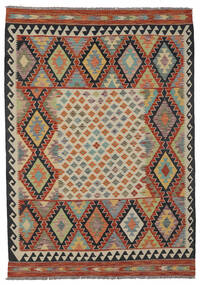 Itämainen Kelim Afghan Old Style Matot Matto 148X204 Tummanpunainen/Musta Villa, Afganistan Carpetvista