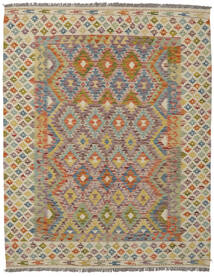 160X203 Kelim Afghan Old Style Matot Matto Itämainen Ruskea/Tummankeltainen (Villa, Afganistan) Carpetvista
