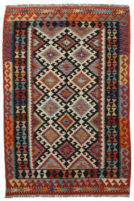  Kelim Afghan Old Style Matot 120X183 Musta/Tummanpunainen Carpetvista