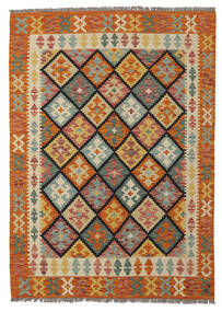 Kelim Afghan Old Stil Teppich 128X179 Braun/Grün Wolle, Afghanistan Carpetvista