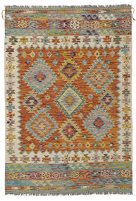  121X176 Kelim Afghan Old Style Matot Matto Tummanpunainen/Ruskea Afganistan Carpetvista