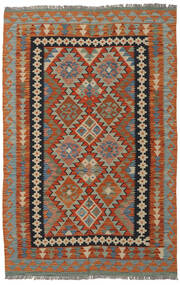  126X189 Kelim Afghan Old Style Teppe Mørk Rød/Mørk Grønn Afghanistan Carpetvista