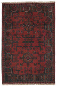 絨毯 アフガン Khal Mohammadi 78X119 ブラック/ダークレッド (ウール, アフガニスタン)