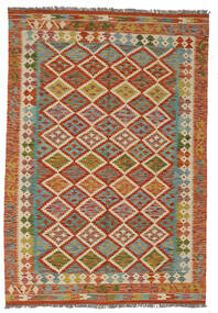  Orientalsk Kelim Afghan Old Style Teppe 130X187 Brun/Mørk Rød Ull, Afghanistan Carpetvista