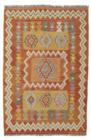  Kelim Afghan Old Style Matot 129X190 Ruskea/Tummanpunainen Carpetvista