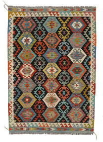 132X185 Kilim Afghan Old Style Rug Oriental Brown/Black (Wool, Afghanistan) Carpetvista