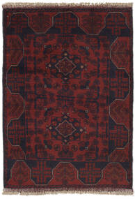 Tappeto Afghan Khal Mohammadi 79X115 Nero/Rosso Scuro (Lana, Afghanistan)