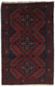 Afghan Khal Mohammadi Teppe 74X122 Svart/Mørk Rød Ull, Afghanistan Carpetvista