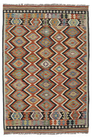  125X183 Kelim Afghan Old Style Matot Matto Ruskea/Musta Afganistan Carpetvista
