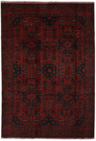 Tapis D'orient Afghan Khal Mohammadi 195X287 Noir/Rouge Foncé (Laine, Afghanistan)
