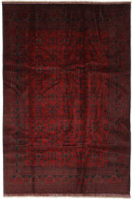 Tapis D'orient Afghan Khal Mohammadi 200X299 Noir/Rouge Foncé (Laine, Afghanistan)