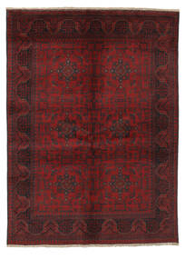 絨毯 オリエンタル アフガン Khal Mohammadi 143X198 ブラック/ダークレッド (ウール, アフガニスタン)