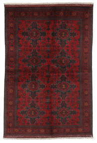 126X184 Tappeto Afghan Khal Mohammadi Orientale Nero/Rosso Scuro (Lana, Afghanistan) Carpetvista
