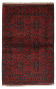 98X148 Afghan Khal Mohammadi Vloerkleed Oosters Zwart/Donkerrood (Wol, Afghanistan)