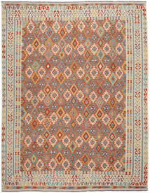  Kelim Afghan Old Style Matot 306X395 Villamatto Vihreä/Tummanpunainen Suuri Matto Carpetvista