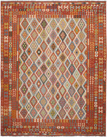  Kilim Afegão Old Style Tapete 312X390 Lã Vermelho Escuro/Castanho Grande Carpetvista