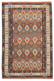 Kelim Afghan Old Style Matot Matto 204X302 Ruskea/Tummanpunainen Villa, Afganistan Carpetvista