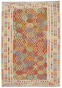 207X292 絨毯 キリム アフガン オールド スタイル オリエンタル 茶色/オレンジ (ウール, アフガニスタン) Carpetvista