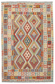 199X300 Kilim Afghan Old Style Rug Oriental Orange/Green (Wool, Afghanistan) Carpetvista
