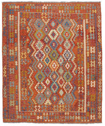  Ćilim Afghan Old Style Tepih 246X292 Vuneni Tamno Crvena/Braon Veliki Sag Carpetvista