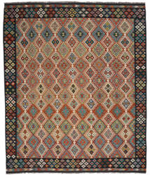  Orientalsk Kelim Afghan Old Style Teppe 257X301 Brun/Mørk Rød Stort Ull, Afghanistan Carpetvista