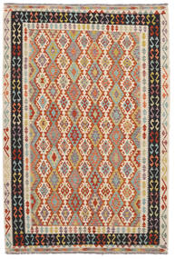 202X299 絨毯 オリエンタル キリム アフガン オールド スタイル ベージュ/ダークグリーン (ウール, アフガニスタン) Carpetvista
