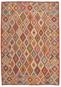  Kilim Afgán Old Style Szőnyeg 215X301 Sötétpiros/Barna Carpetvista