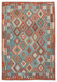 199X295 Kelim Afghan Old Style Matot Matto Itämainen Tummanpunainen/Vihreä (Villa, Afganistan) Carpetvista