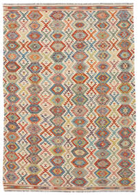 204X295 Kilim Afghan Old Style Rug Oriental Orange/Brown (Wool, Afghanistan) Carpetvista