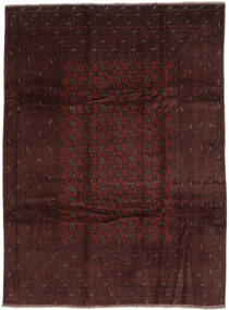 253X337 Afghan Fine Vloerkleed Oosters Zwart Groot (Wol, Afghanistan) Carpetvista