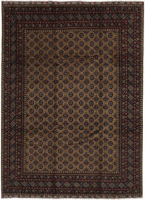 Afghan Fine Teppich 255X343 Schwarz/Braun Großer Wolle, Afghanistan Carpetvista