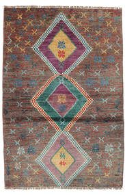 Tappeto Moroccan Berber - Afghanistan 90X138 Rosso Scuro/Marrone (Lana, Afghanistan)