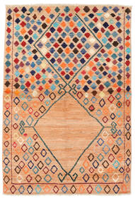 Tapis Moroccan Berber - Afghanistan 126X190 Orange/Noir (Laine, Afghanistan)