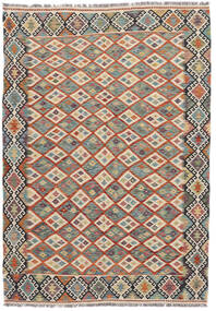 Kilim Afghan Old Style Rug 172X246 Green/Beige Wool, Afghanistan Carpetvista