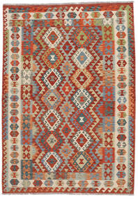 Kelim Afghan Old Style Matot Matto 174X246 Tummanpunainen/Ruskea Villa, Afganistan Carpetvista