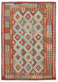  175X248 Kelim Afghan Old Style Matot Matto Tummanpunainen/Tummanharmaa Afganistan Carpetvista