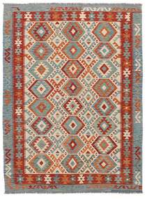 Kelim Afghan Old Style Matta 187X250 Mörkröd/Brun Ull, Afghanistan Carpetvista