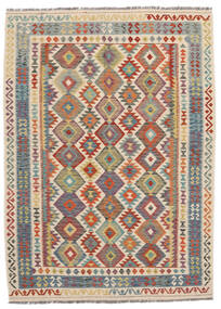 180X247 Kelim Afghan Old Stil Teppich Orientalischer Orange/Braun (Wolle, Afghanistan) Carpetvista