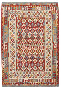 Kelim Afghan Old Stil Teppich 170X247 Dunkelrot/Braun Wolle, Afghanistan Carpetvista