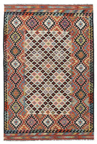  キリム アフガン オールド スタイル 絨毯 163X243 ウール 茶色/ブラック Carpetvista