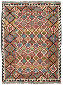 Kelim Afghan Old Style Matot Matto 178X240 Tummanpunainen/Ruskea Villa, Afganistan Carpetvista